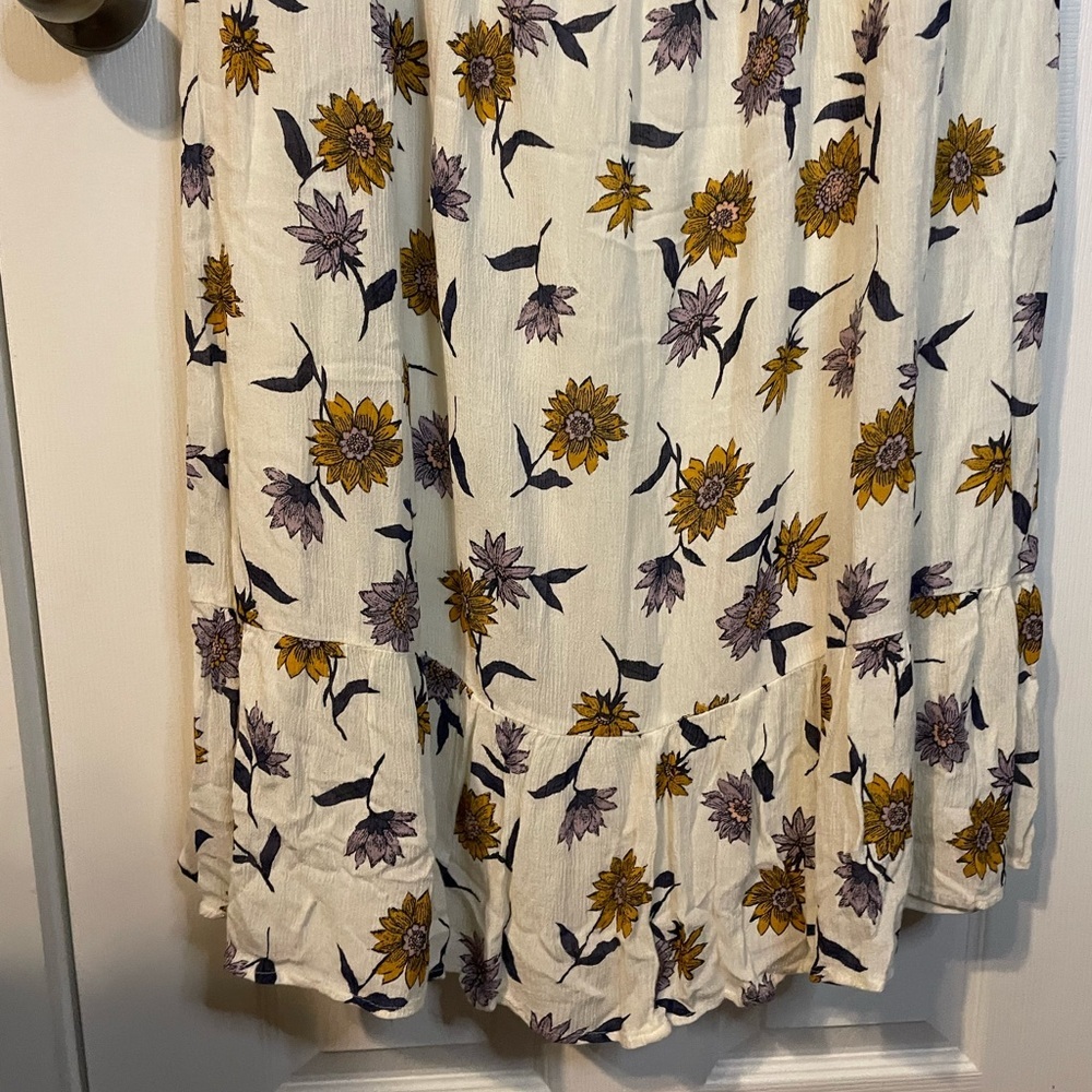 NWOT Old Navy off white floral dress w/ elasticized waist/collar sz XXL - Picture 7 of 11
